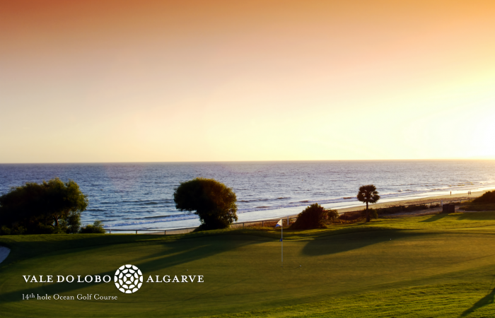 Fourteenth hole of the Ocean Golf Course in the sunset