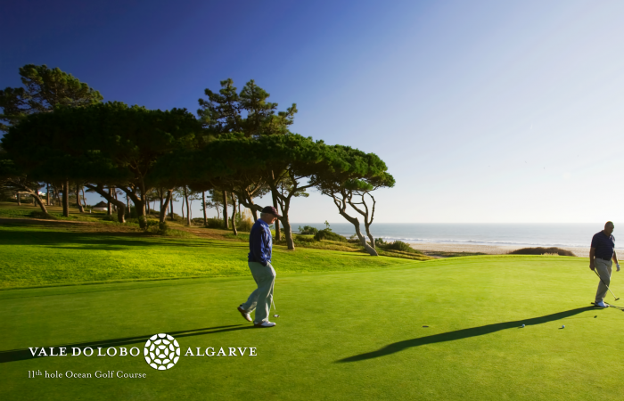 Two men playing golf in the Ocean Golf Course in Vale do Lobo